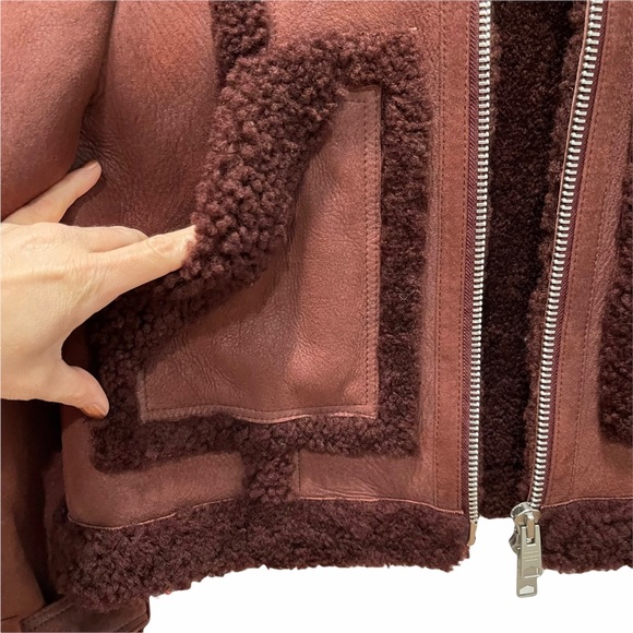 ♦️SOLD♦️ALLSAINTS Asher Shearling Biker Jacket - Picture 7 of 16